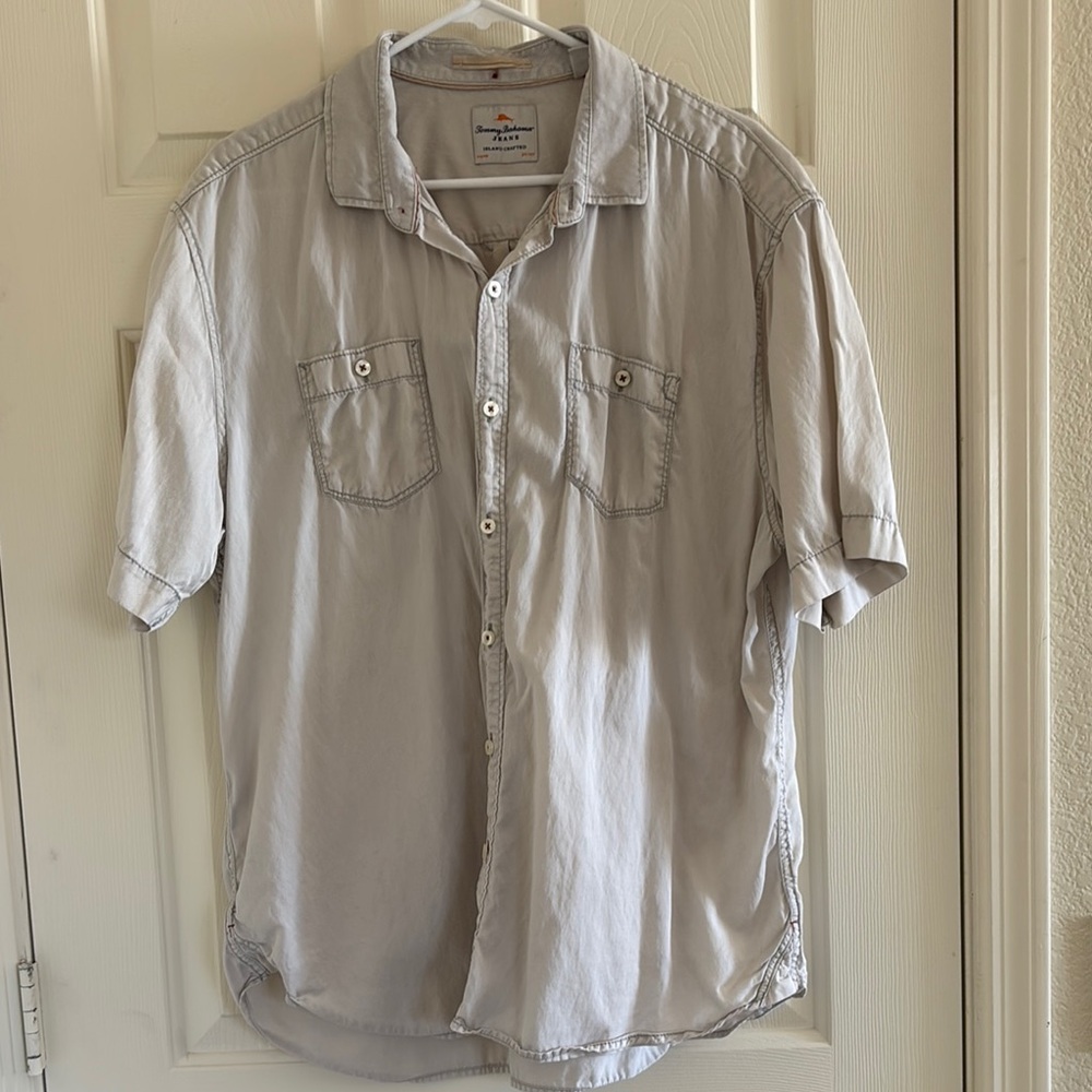 Tommy Bahama Gray Casual Button Down Shirt